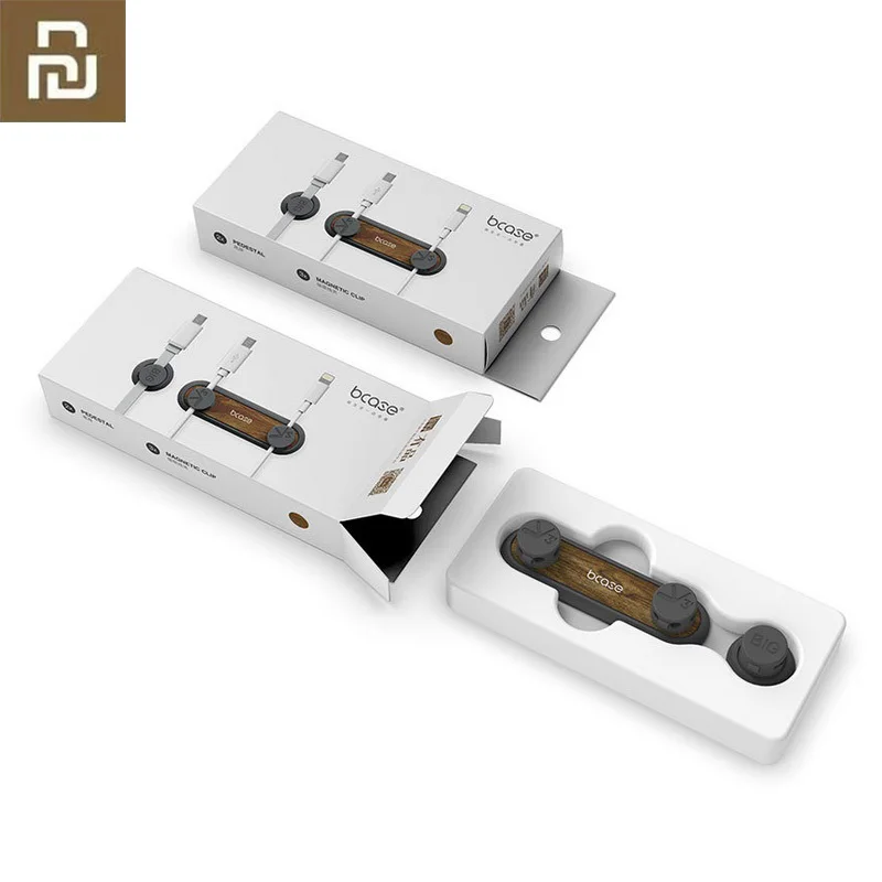 Youpin Bcase TUP2 Magnetic Absorption Cable Clip Holder Compatibility Practical Base Wood Texture | Электроника
