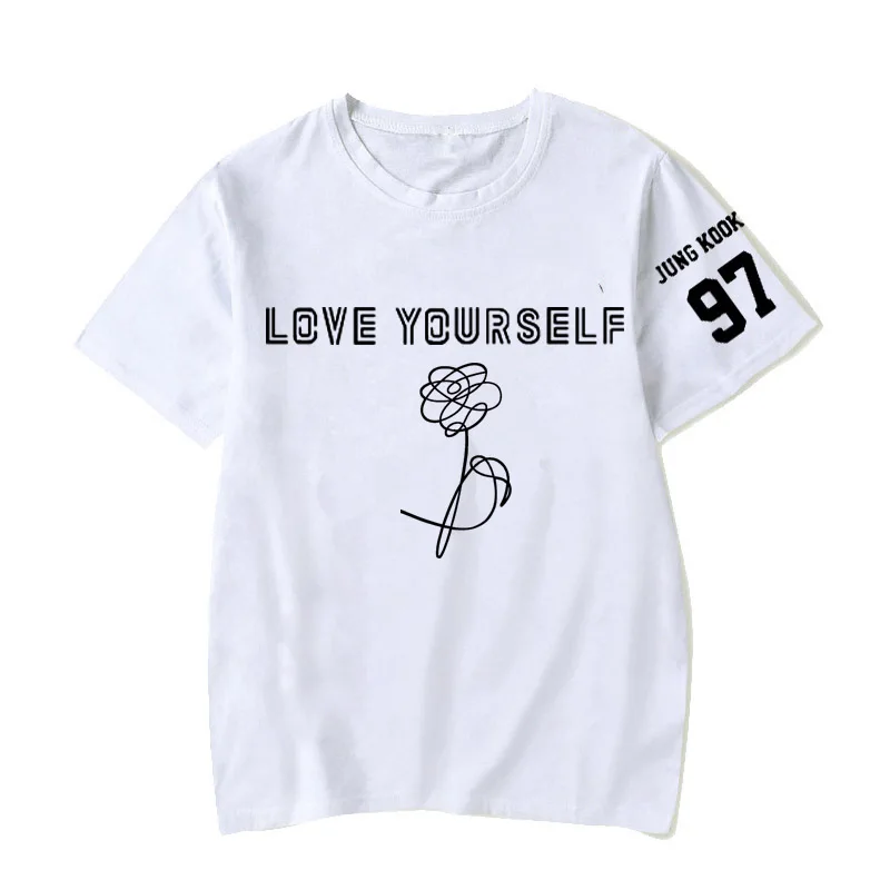 t-shirt 20 Rap Monster Джин SUGA J-HOPE JIMIN V Юнга Кук футболка LOVE YOURSELF слеза портрет комиксов футболка с узором в стиле граффити Кей-поп Харадзюку, с мультяшным принтом - Цвет: t-shirt 20