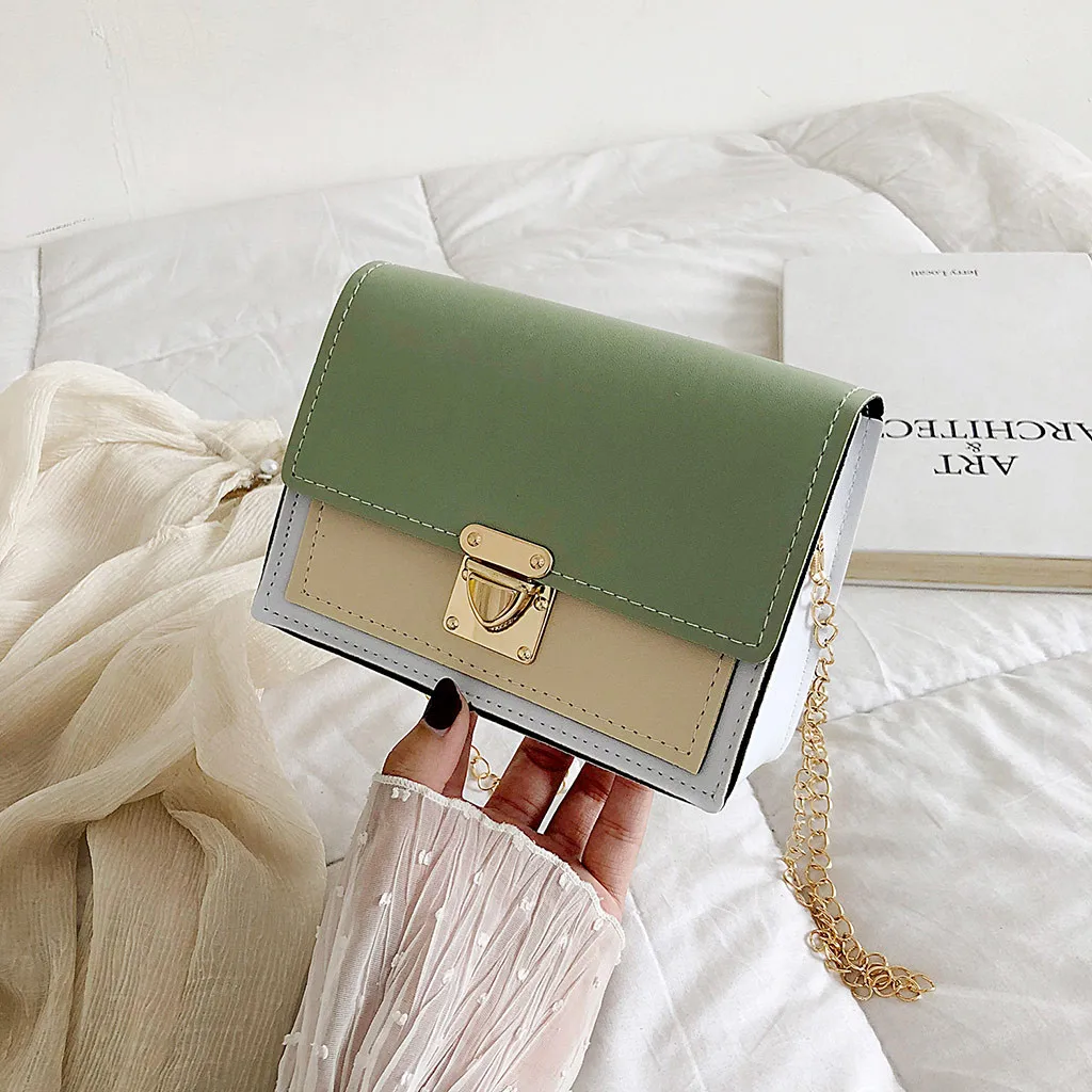 

Fashion Simple Small Square Bag Women's Designer Handbag 2020 High-quality Pu Leather Chain Mobile Phone Shoulder Bags #T1P
