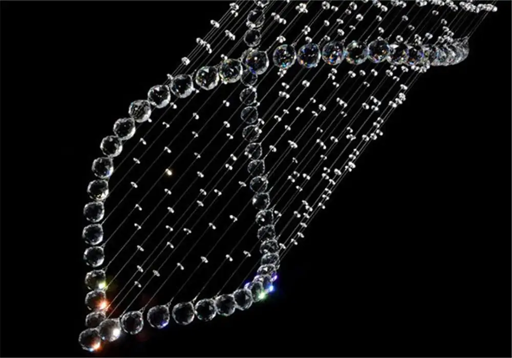 D50 * H150cm Современная вихревая люстра освещение для фойе столовой кухни