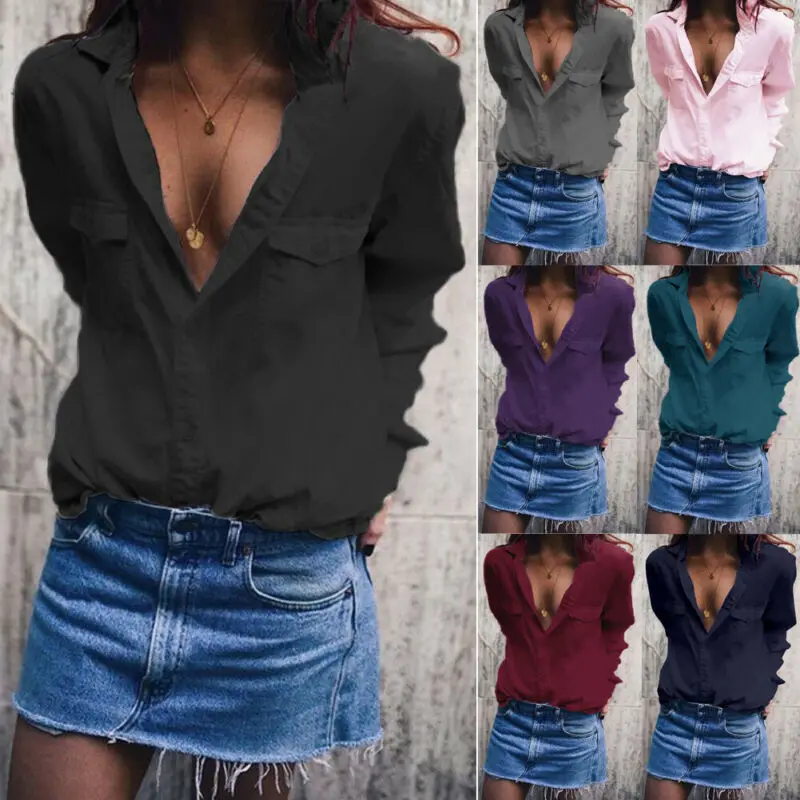 Women's Fashion T-Shirts Long Sleeve Blouses T Shirts Ladies Tops Plus Size USA | Женская одежда