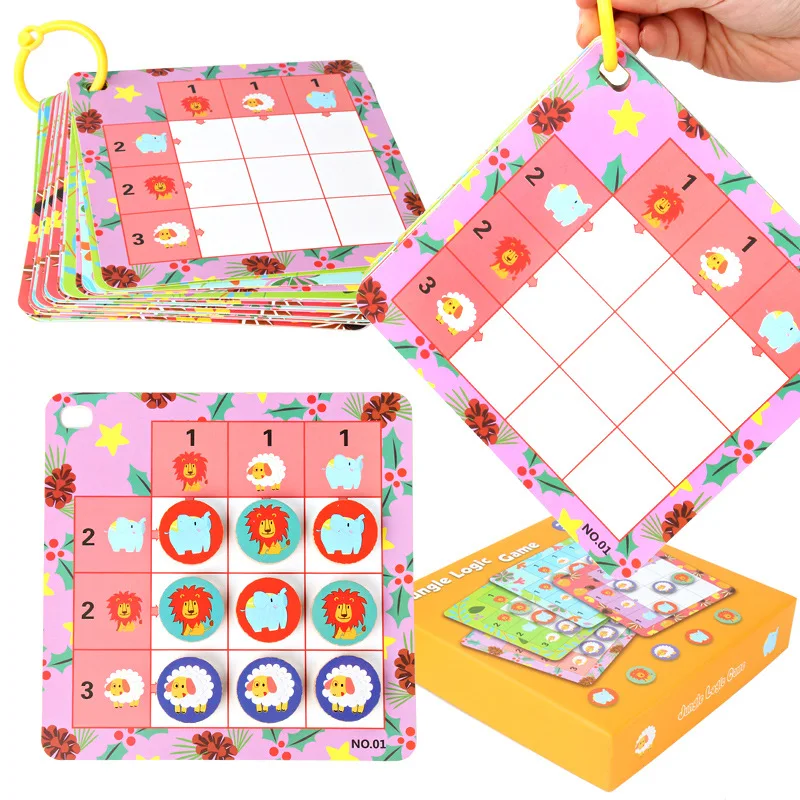 

Wooden Toys Sudoku Game Cartoon Animal Logic Educational Toys Kids Toys High Quality Parent-child Interactive Games