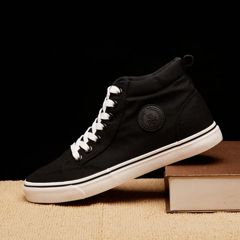 Мужские парусиновые туфли Soild высокого качества корейские модели высокие