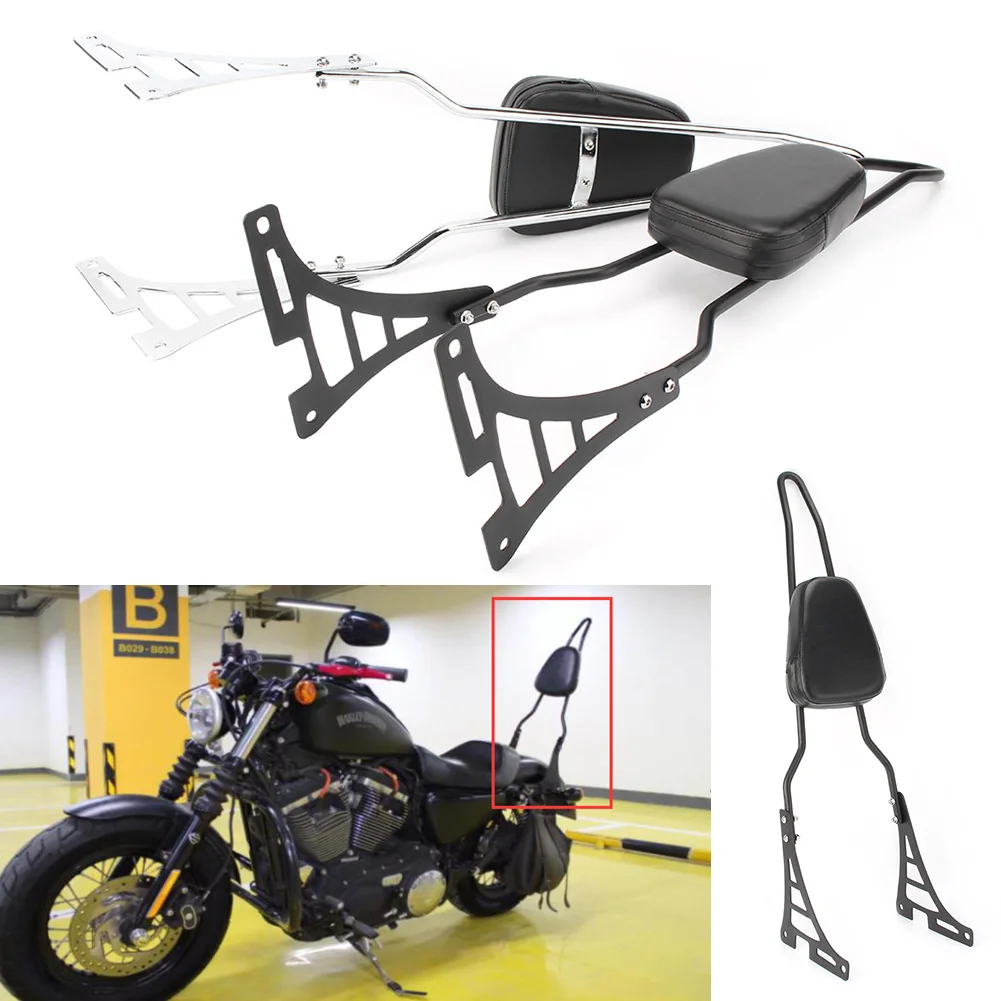 Motorcycle Rear Passenger Sissy Bar Backrest Pad Protector  For Harley Sportster XL 883 XL 1200 XL883 XL1200 48 72 2004-2017