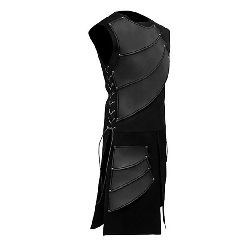 Хэллоуинские костюмы для взрослых мужчин: безрукавный средневековый косплей со сторонними ремнями, самурайская броня, ренессансная шляпная одежда для карнавала.