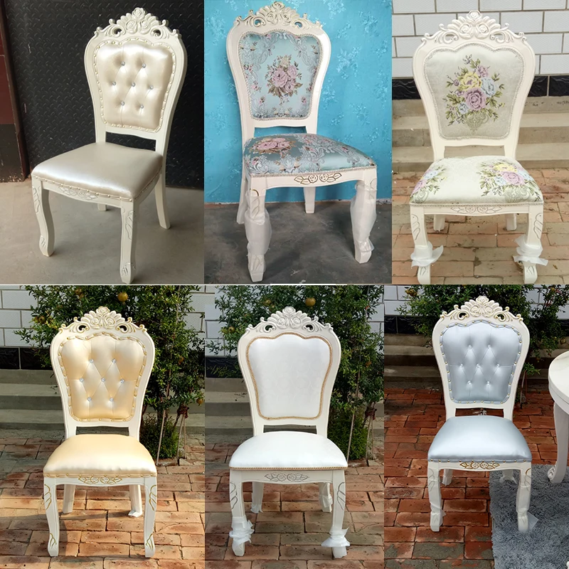 White dining chair backrest soft bag modern simple family light luxury retro black restaurant |