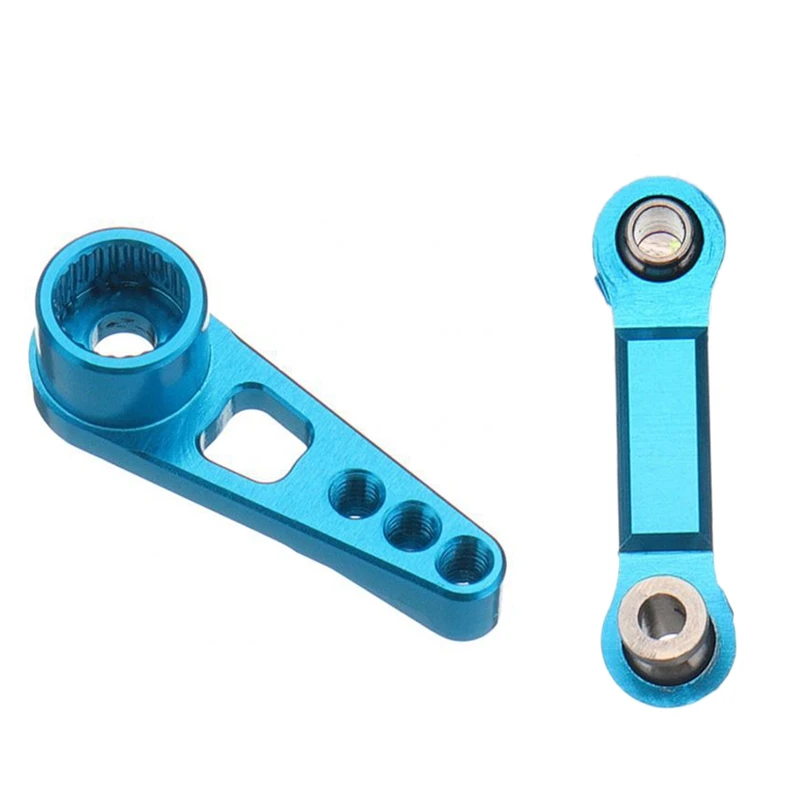 

3 Pcs Metal Upgrade RC Car Parts Blue: 2 Pcs Servo Rudder Rod, For Wltoys A959-B A969 A979 & 1 Pcs 25T Servo Arm Horn, For Wltoy