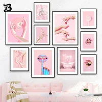 canvas painting for living room pink heels bathtub sexy lips paris tower fashion wall art posters and prints modern home decor