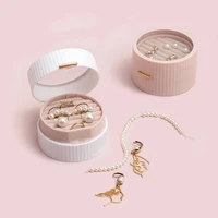 simple slight macaron jewelry box portable storage organizer earring hairpin ring holder necklace women travel jewelry display