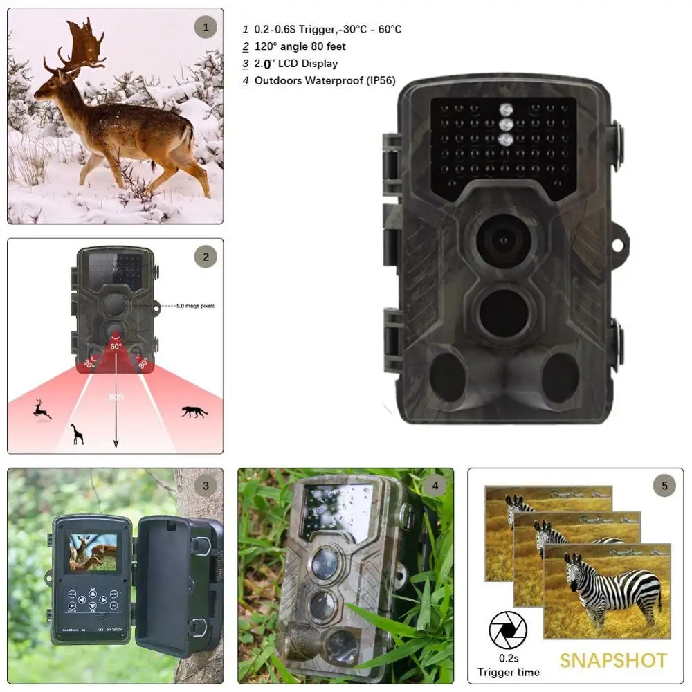 

Goujxcy Hunting cameras HC-800A Forest Night Vision 850nm Infrared Led Trail Camera Waterproof wild camera Photo Traps scouts