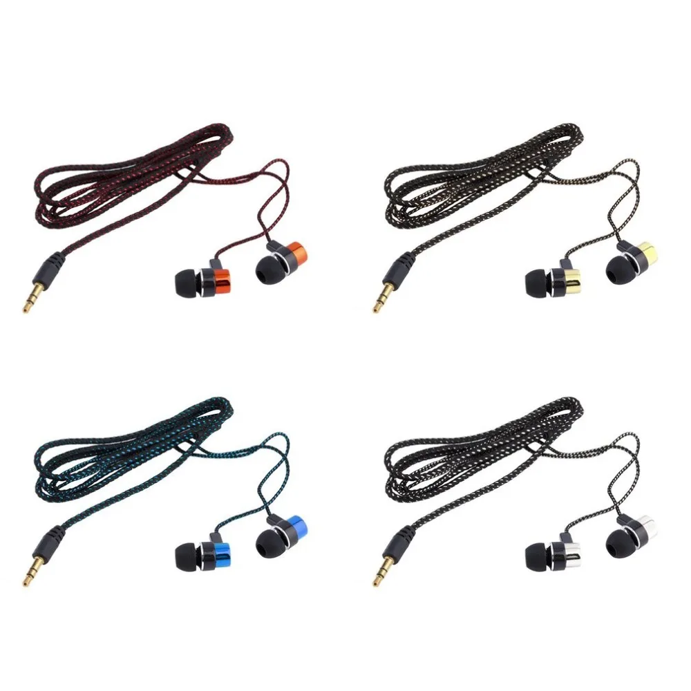 

Universal Braided Headset Wired Earphone with Microphone 3.5mm Wired Control Super Bass Universal for Android iPhone Xiaomi
