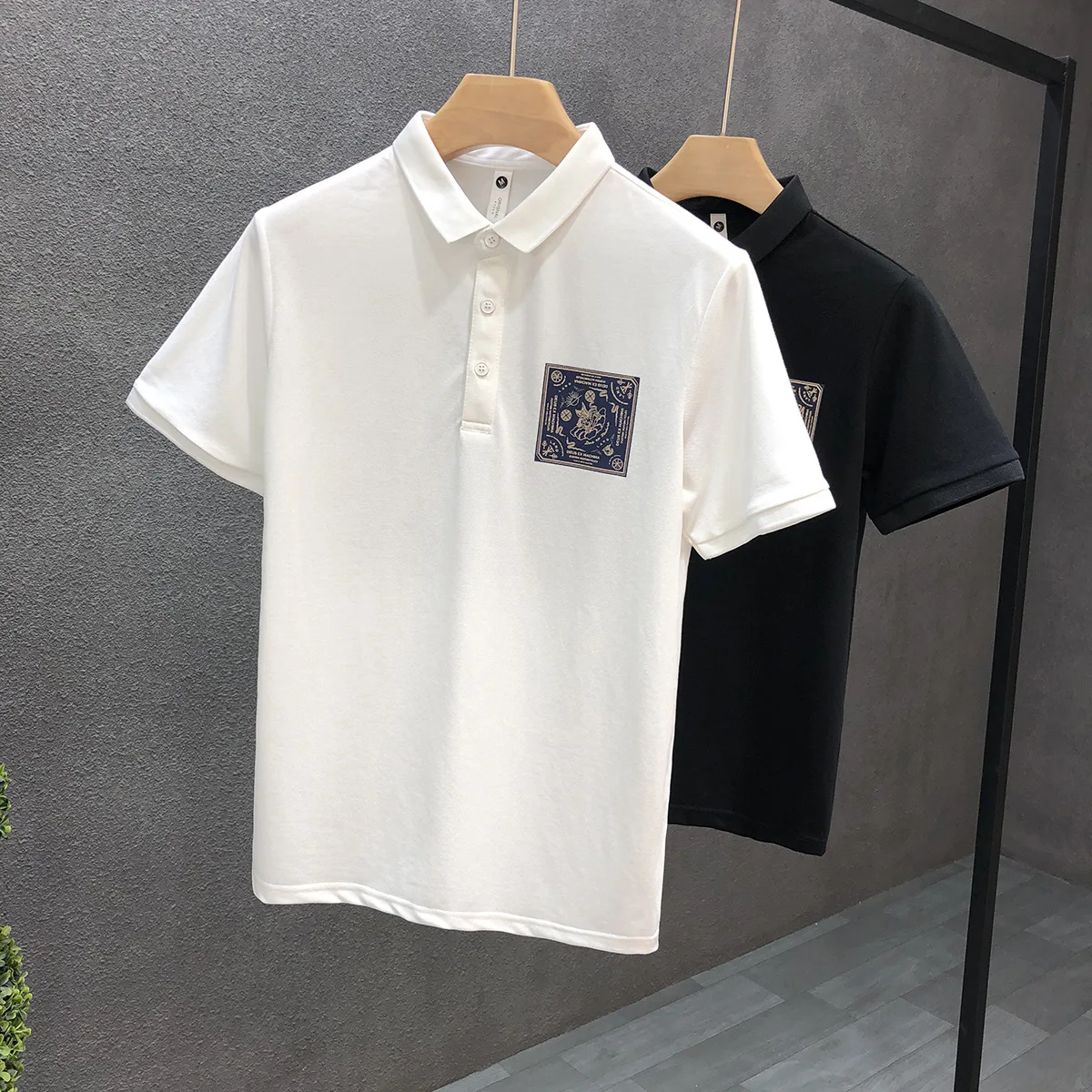 

2021 Summer Fashion Men's Half Sleeve Polo Shirt Short Sleeve Fashion Printed Lapel Men's T-shirt Oversized Sports Polo Shirt