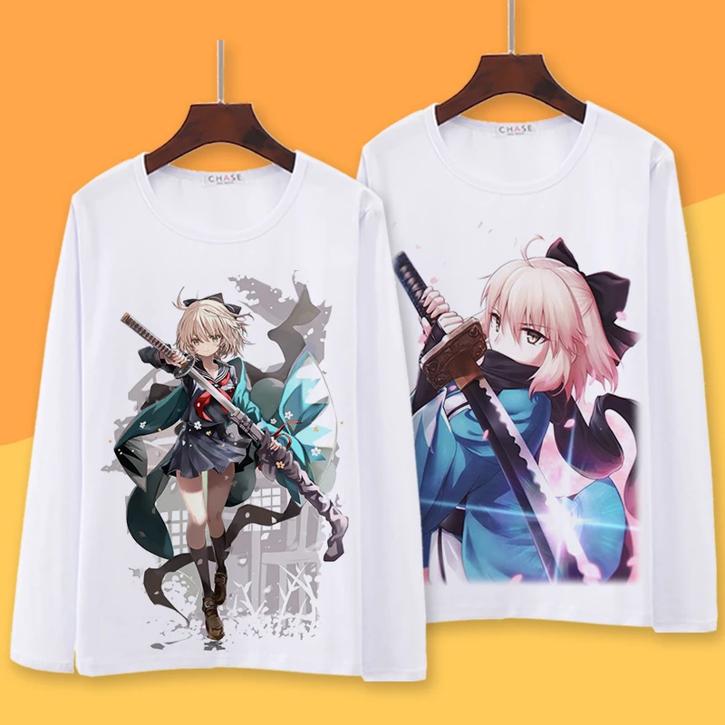 Футболка для косплея из Fate Grand Order футболка с длинным рукавом Okita Souji весна-осень