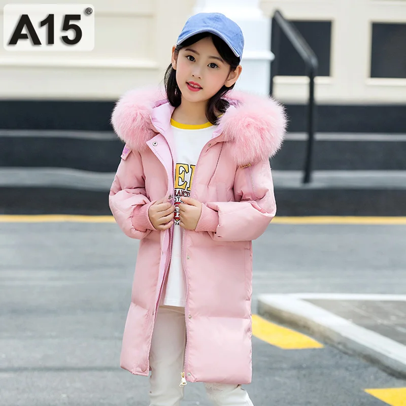 K38-1812Pink A15, теплый пуховик для девочки, размер 6, 8, 10, 12, 14 лет, мех, г., зимнее пальто для больших девочек детские зимние куртки для подростков детские пальто - Цвет: K38-1812Pink