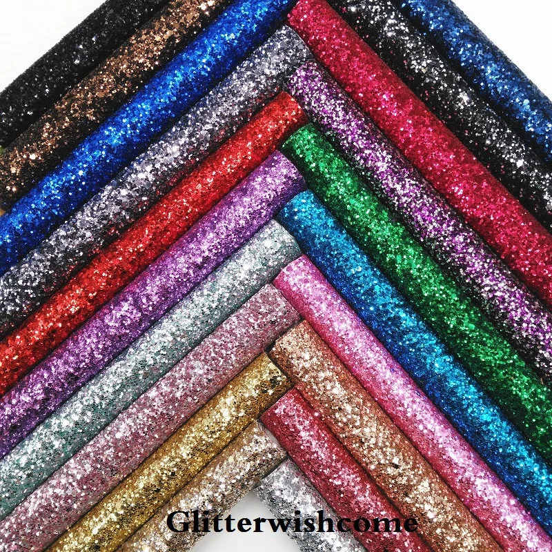 Glitterwishcome 21X29 см A4 Размер синтетическая кожа, плотная блестящая кожа ткань винил для бантов, GM021A