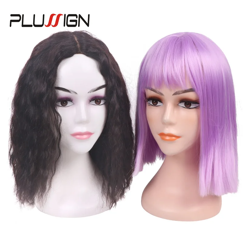 Plussign Plastic Realistic Female Mannequin Head With Non Slip Hairnet Wig Head Stand For Wigs Display 22Inch Big Wig Heads