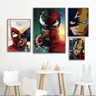 Настенные картины на холсте с изображением Человека-паука, HD постер с принтом Marvel, Декор для дома в виде супервильяны, модульные картины для спальни, без рамки