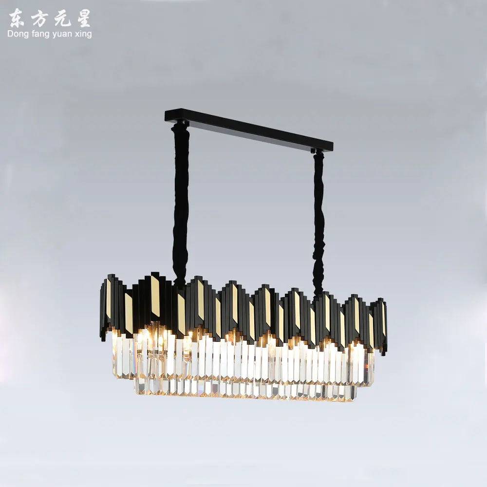 구매 Led 크리스탈 펜 던 트 조명 램프 블랙 럭셔리 광택 레스토랑 직사각형 바 매달려 빛 실내 홈 장식 구매 Led 크리스탈 펜 던 트 조명 램프 블랙 럭셔리 광택 레스토랑 직사각형 바 매달려 빛 실내 홈 장식