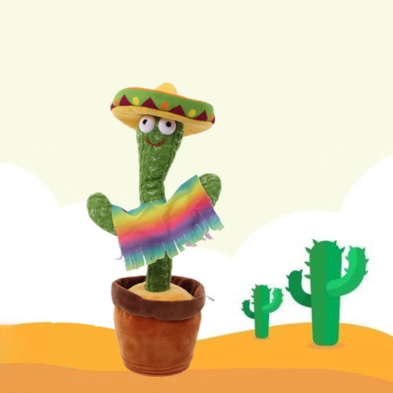 

Dancing Cactus Electronic Cactus Toy, Electronic Vibration Dancing Cactus, Singing And Swinging Straw Hat Potted Plant