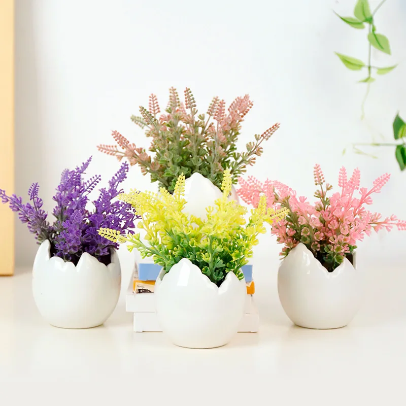INNO Artificial Lavender w/White Ceramic Pot/Decorative Faux Flower Planter | Дом и сад