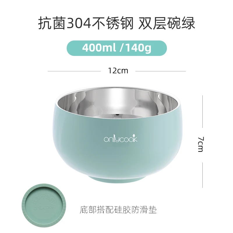 

Personality Colorful Bowls Stainless Steel Nordic Matcha Simplicity Fruit Bowl Noodle Dessert Talerze Obiadowe Tableware DK50BS