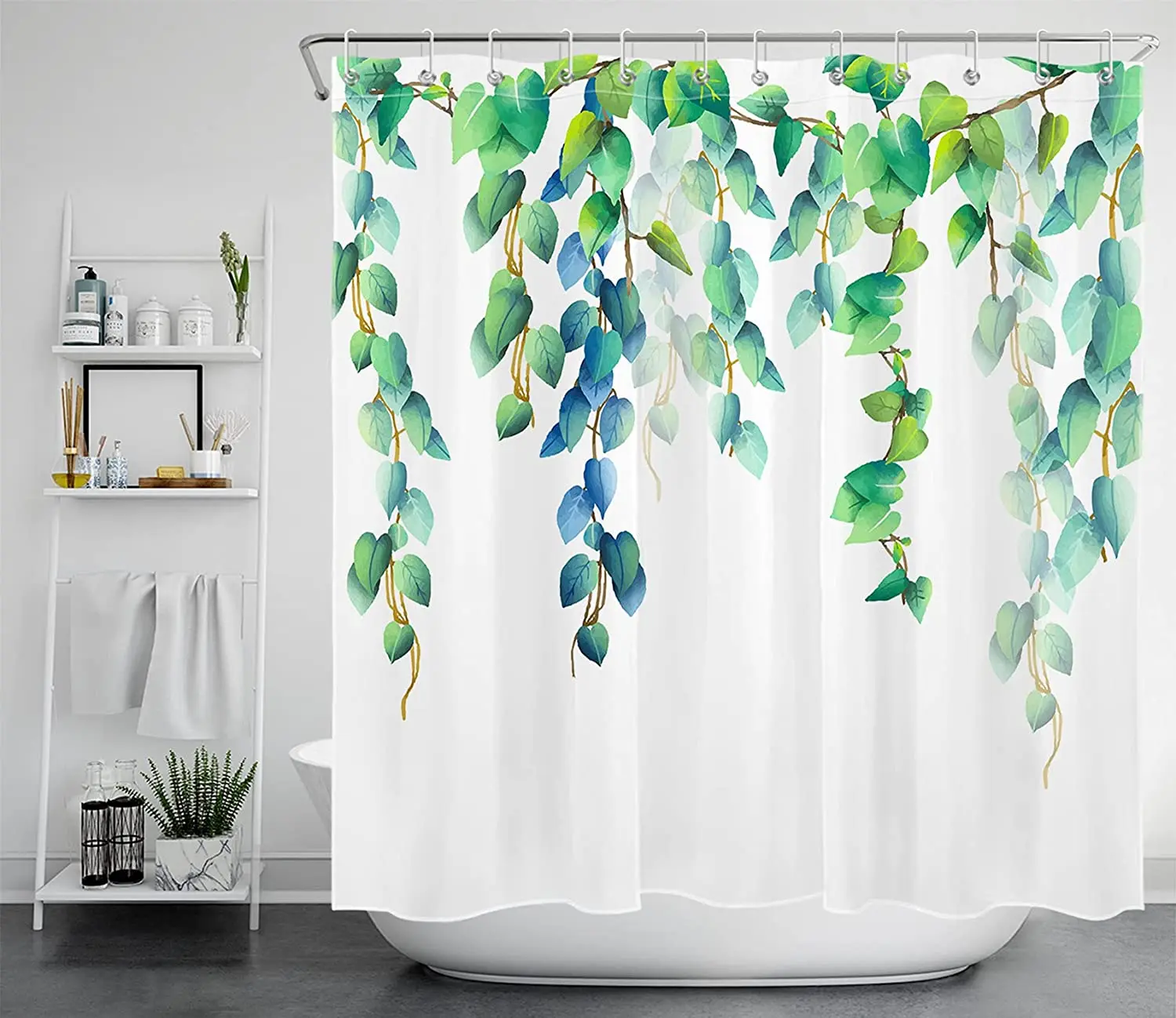 tropical palm leaves green plant shower curtain set polyester waterproof curtains 3d printing home bathroom decor fashion screen free global shipping