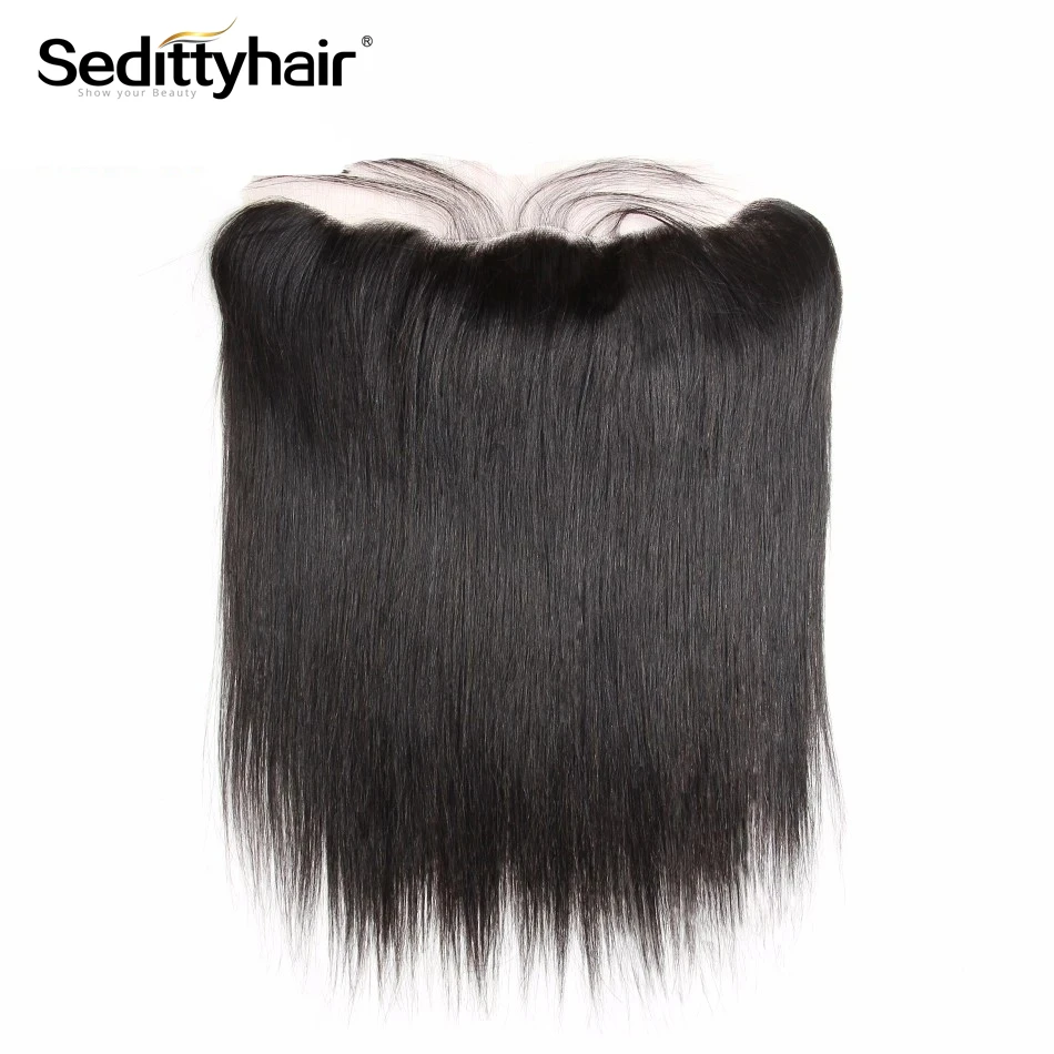 Seditty hair Brazilian Straight Virgin Hair 13x4 Lace Frontal  Knots Bleached with Baby hair 100% Human Hair Free Shipping