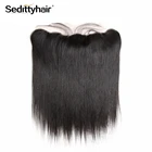 Seditty бразильские прямые натуральные волосы 13x4, фронтальные узлы, отбеленные с детскими волосами, 100% человеческие волосы, бесплатная доставка