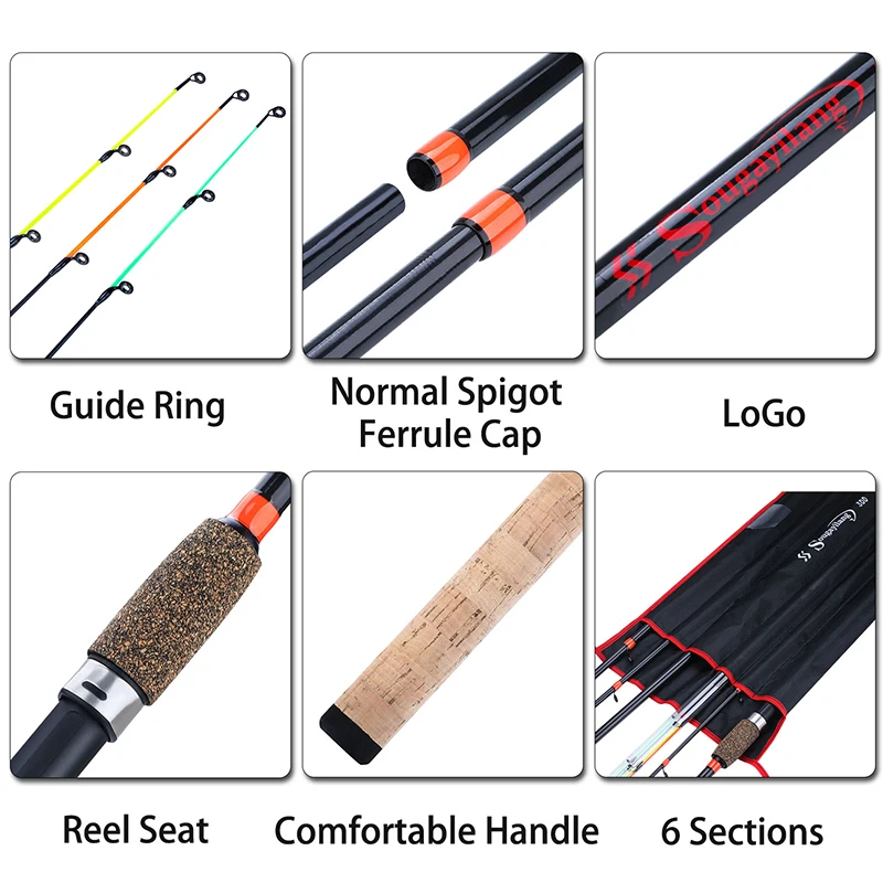 Sougayilang Высококачественная кормушка с пробковой ручкой спиннинг Удочка 3 0 м L M H