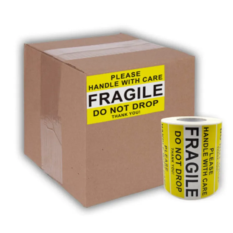 

100 PCS 2.5inch * 4inch Fragile Stickers Please Handle with Care DO NOT DROP Thank You Warning Labels for Goods Box Decoration