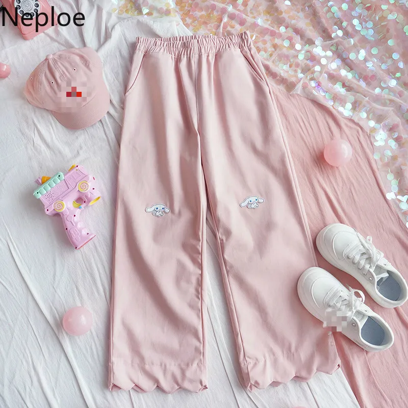 Женские широкие брюки с высокой талией и карманами Neploe Свободные повседневные