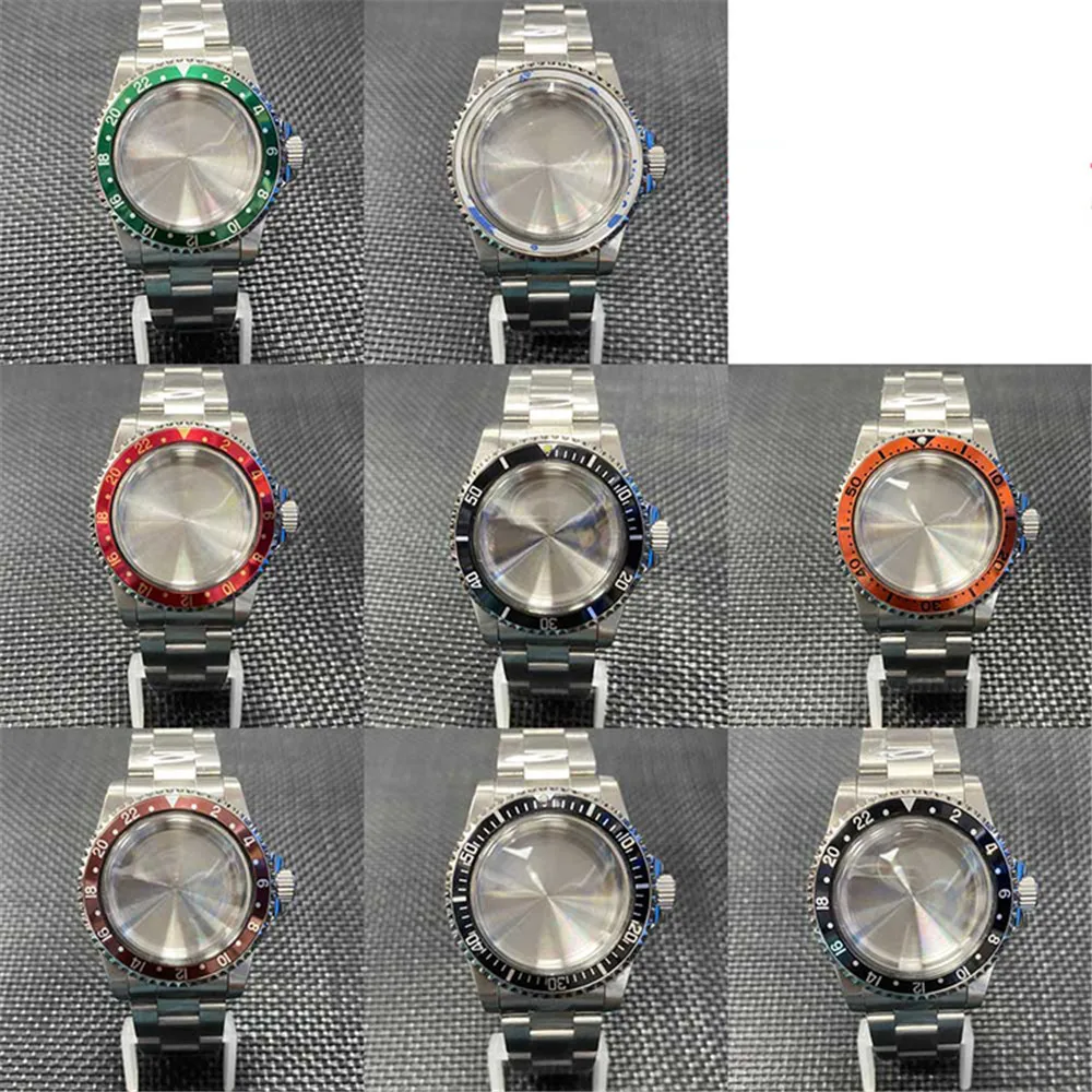 

Men Watch 39.5mm Spare Case Steel Strap Bezel Set For NH35A/ NH36/ 4R36 Movement Replacement Shell Band Crown Rings