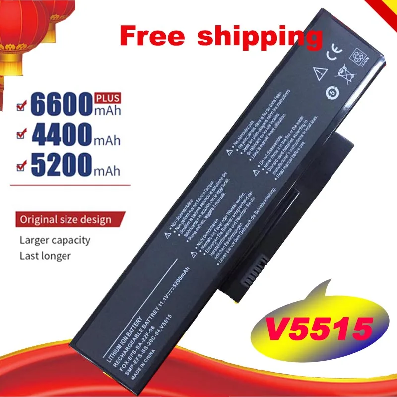 

11.1V 4400mAh Laptop battery for Fujitsu Siemens Esprimo V5515 V5535 V5555 Battery SA-XXF-06 FOX-EFS-SA-22F-06 Free Shipping