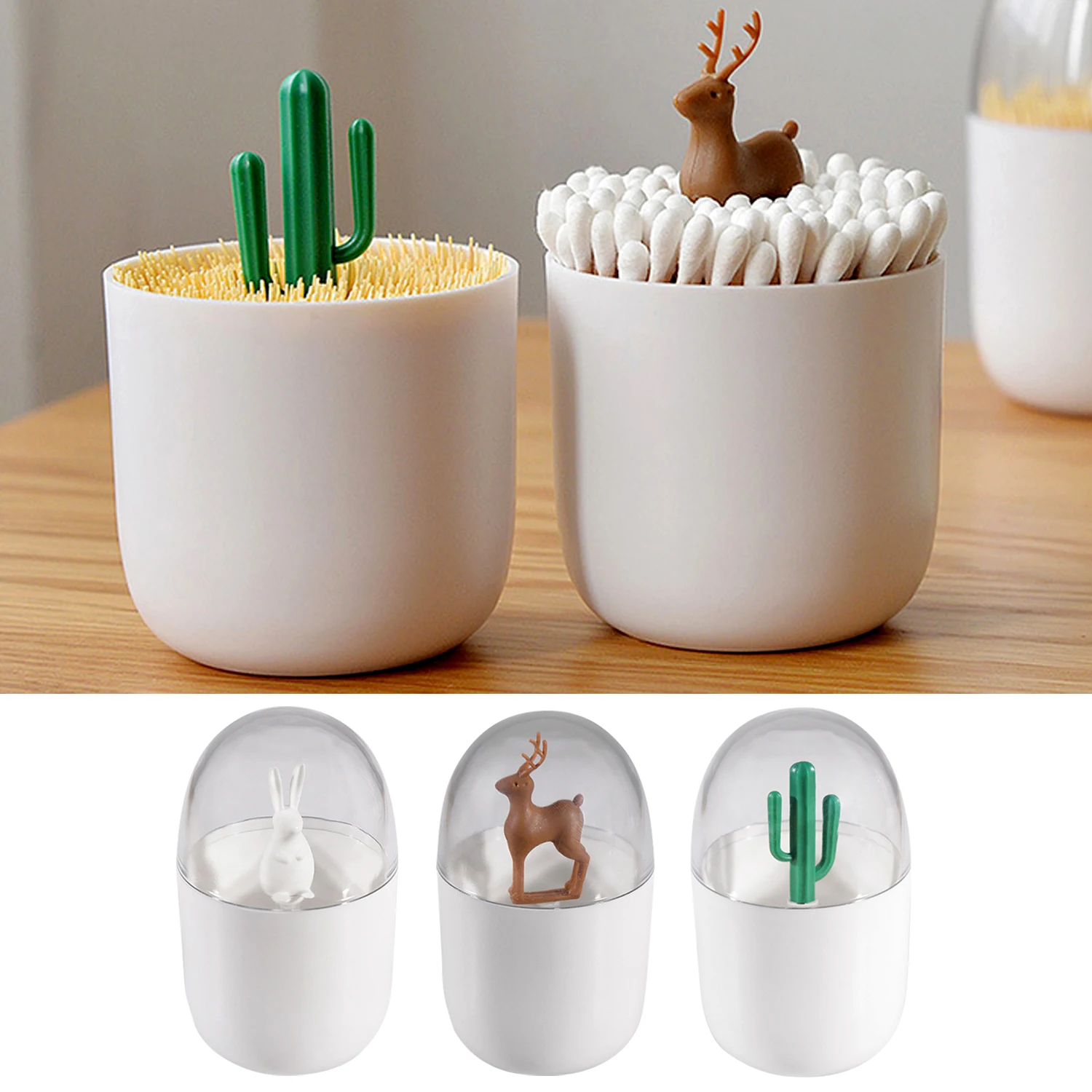 Behogar милые ватным тампоном Держатель Для Зубочисток диспенсер Органайзер