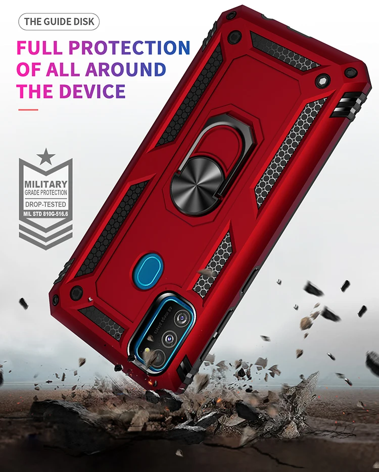 Чехол для Galaxy M21 Heavy Duty Hard Rugged Armor Kickstand противоударный чехол Samsung SM-215F | Мобильные