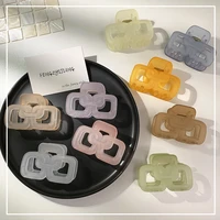 2pc korean lovely colorful geometric hair claw clips clamp for women girls crab headband for hair washface accessories headwear