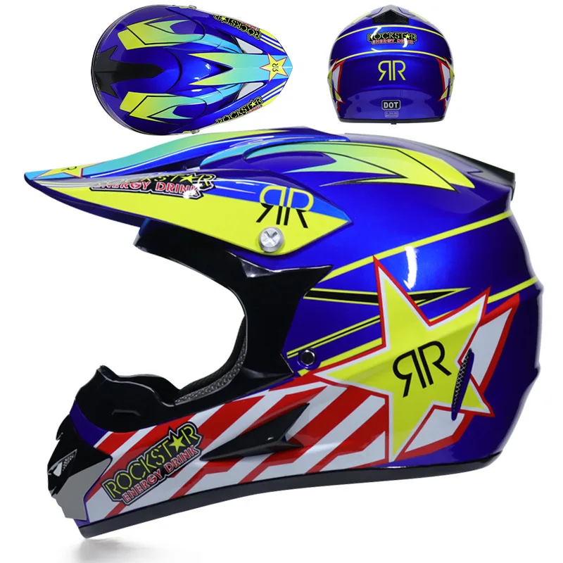 15 Гоночный Кроссовый мотоциклетный шлем DOT Casque Moto Capacete Moto Casco бездорожье полное лицо винтажный Кроссовый шлем для женщин 3 подарка - Цвет: 15