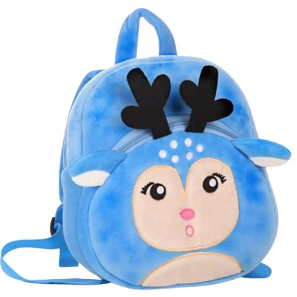 Плюшевая модная удобная школьная сумка с мультяшным рисунком, цветной рюкзак, износостойкий для детей