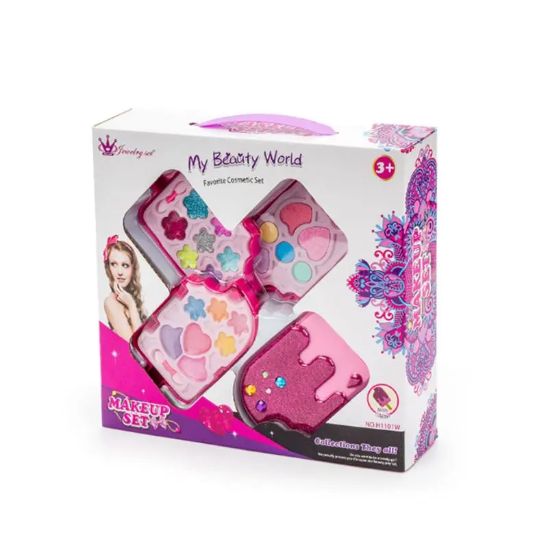 

Ice Cream Makeup Cosmetic Eyeshadow Palette Blusher Lip Gloss Set for Girls Princess Pretend Play Toy