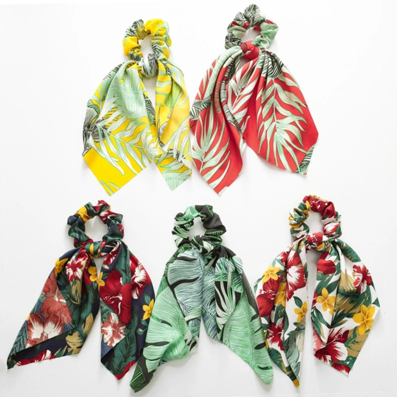 Женские ленты для волос с шарфом резинка женщин эластичные резинки винтажная