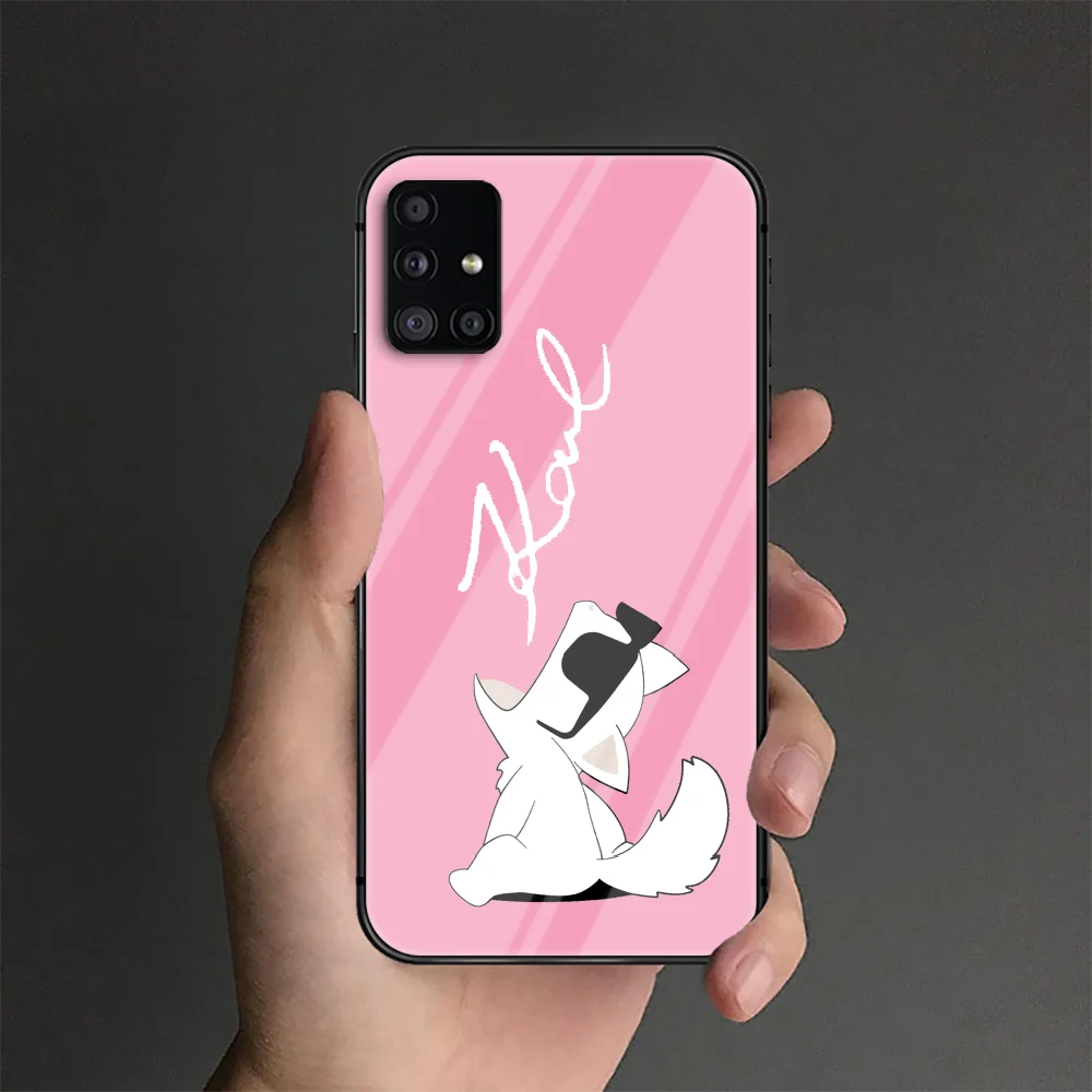 

Fashion Karlss Phone Tempered Glass Case Cover For Samsung Galaxy S Note 5 6 9 10 10E 20 21 FE Plus Uitra Black Etui Waterproof