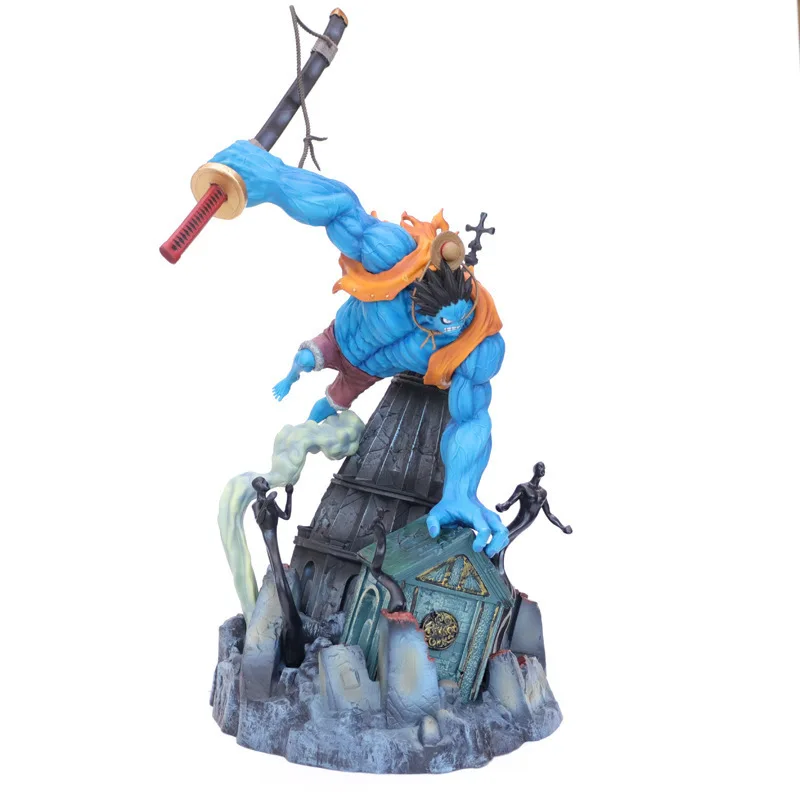 Verkaufen Ein Stück GK Affe D Luffy Nightmare Bule Ver. Anime Action Figure Modell 42cm Statue Sammlung Spielzeug Desktop Dekoration Figma