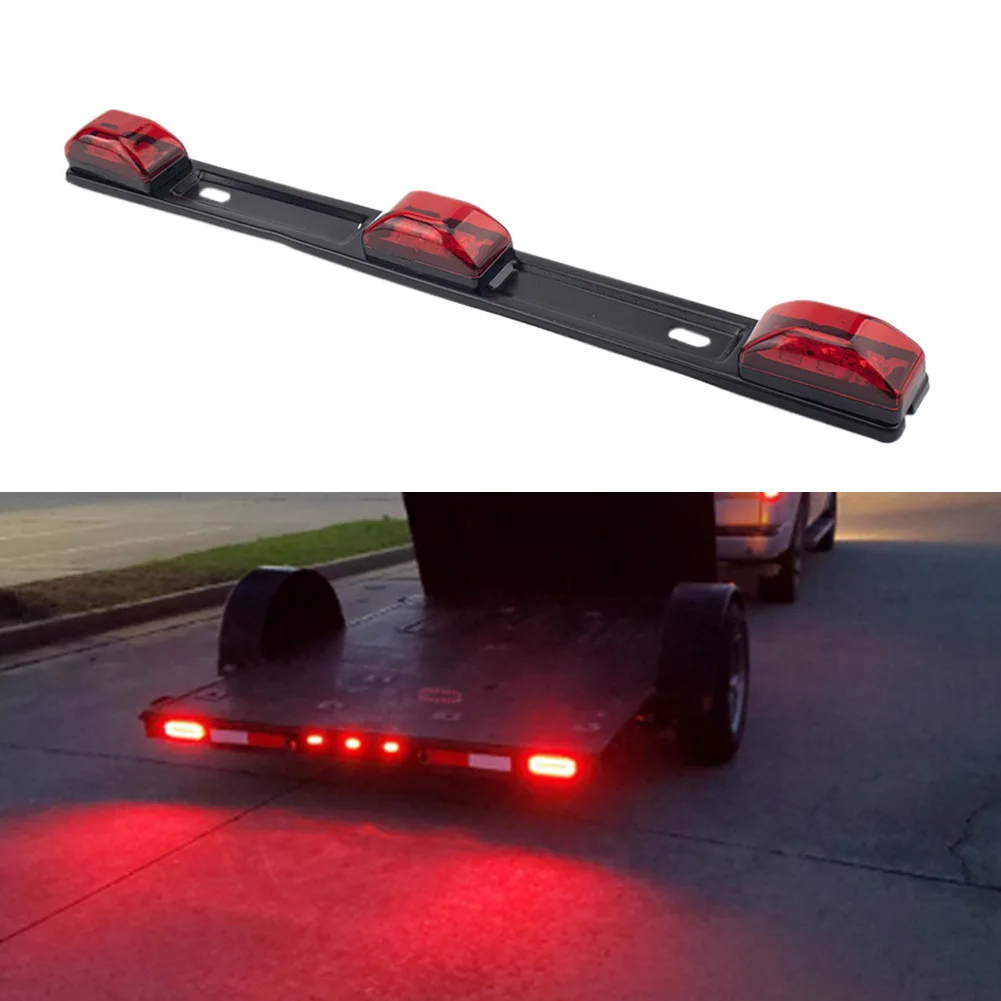 

Side Lamp for Truck Trailer Clearance LED Light Bar 12V Stainless Steel Side Marker Lights Red 3 Identification Light Pickup SUV