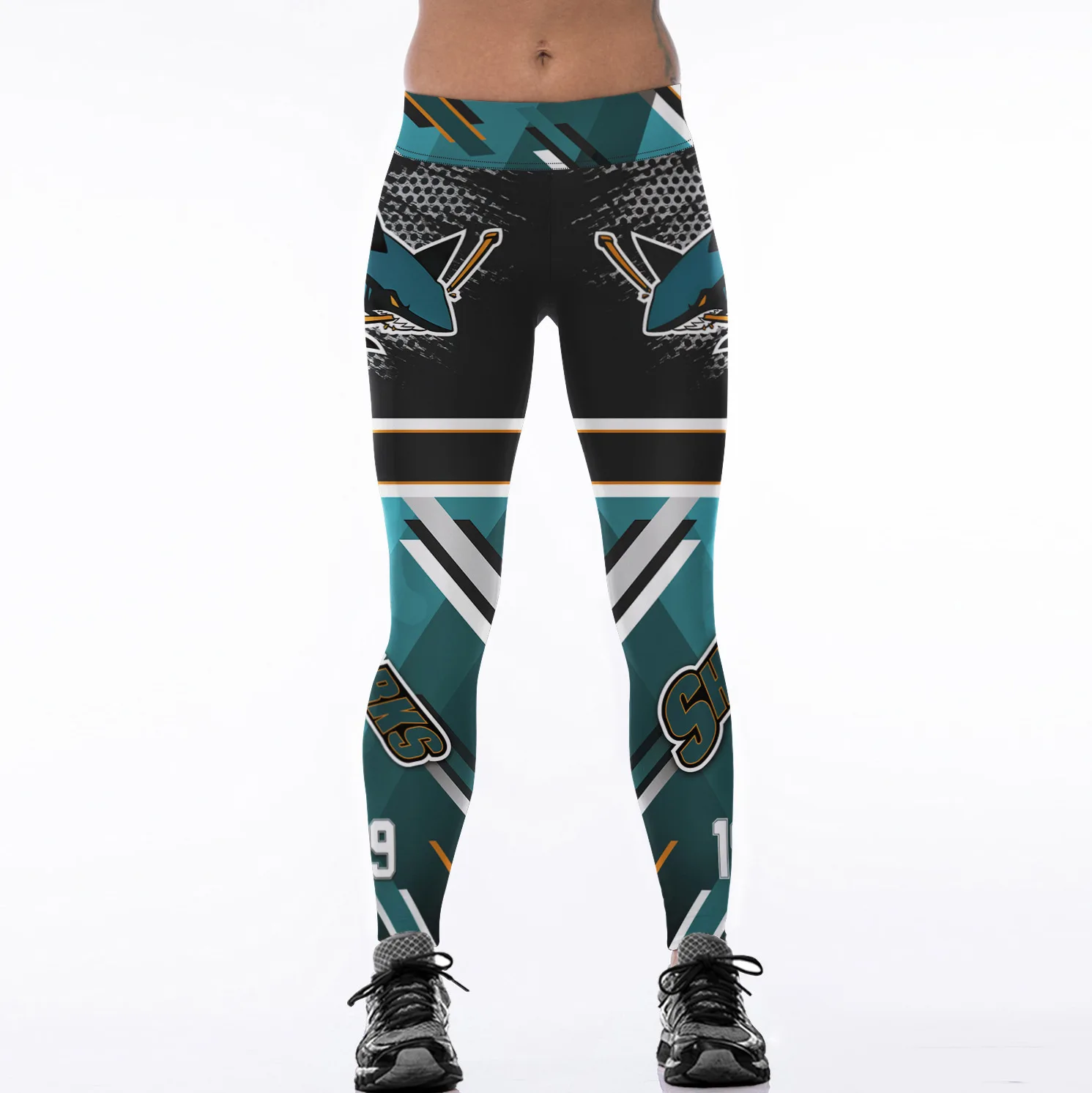 Европа и США Цифровая печать Американский регби команда мода Высокая талия тело