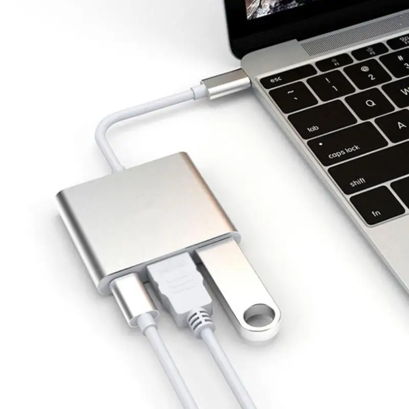 1PC Aluminum Shell Three-in-one Hd Conversion Cable Usb3.1-turn Hdmi Type-c-turn Trans-wire Converter S1E3 | Компьютеры и офис
