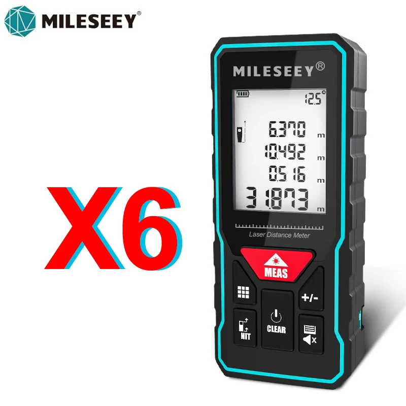 Mileseey X6 Laser Distance Measure With Angle Mini Handheld Digital Trena Rangefinder Meter Measuring For Home Design