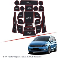 brand logo car styling for volkswagen touran 2008 2020 gate slot pad interior door groove mat non slip dust mat auto accessory