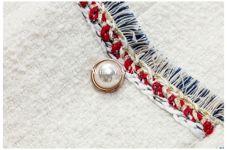 

2020 Autumn Plaid Tweed Coat Female Long Sleeve double-breasted Patchwork Tassel Korean Plus Thick Women's Overcoat