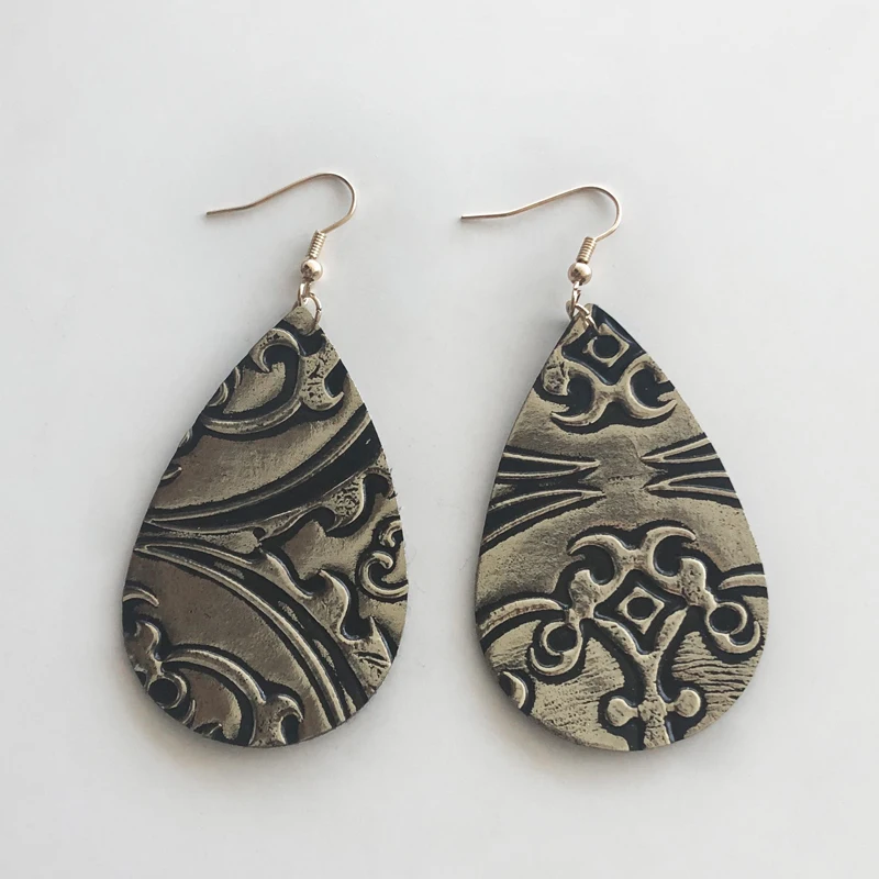 Серьги из искусственной кожи с каплями воды 6 видов цветов серьги цветочным