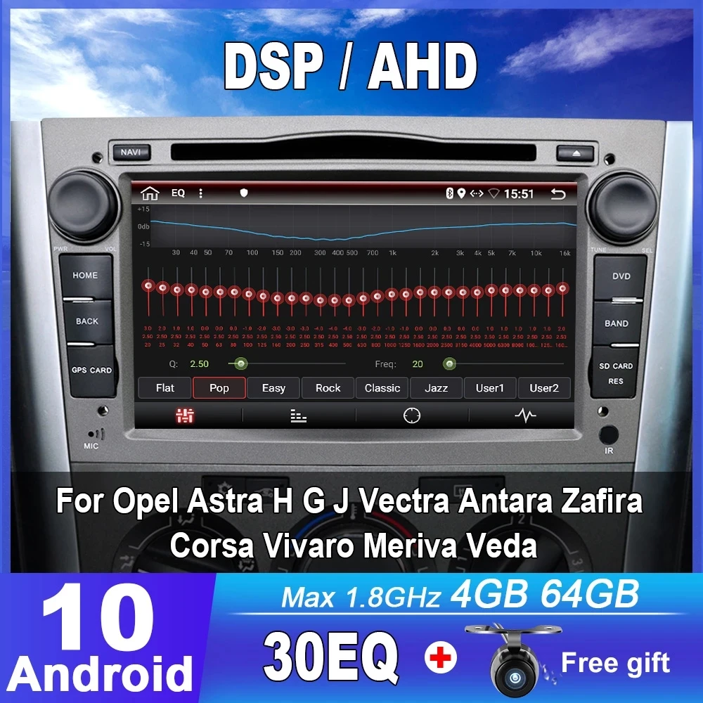 Eunavi 2 Din 4G DSP Android автомобильный Радио DVD GPS Мультимедиа для Opel Astra H G J Vectra Antara Zafira Corsa